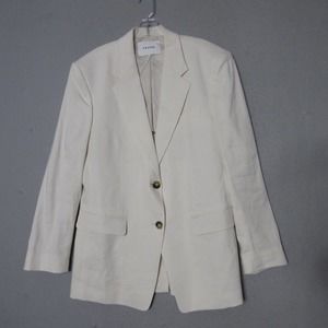 Frame Linen Blend Oversized Blazer